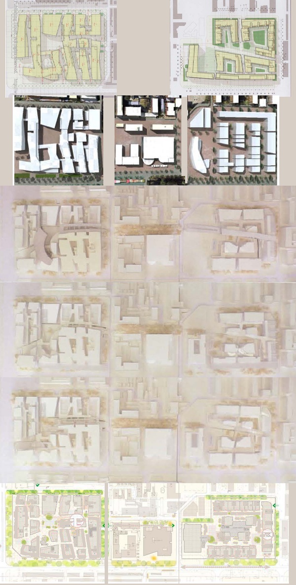 总图对比:分别为04年, 06年, 06年北区三轮推敲,建成