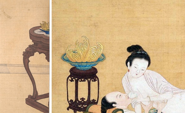 置于香几上的佛手